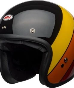 Bell Custom 500 DLX Riff Gloss Black/Yellow/Orange/Red Open-Face Helmet