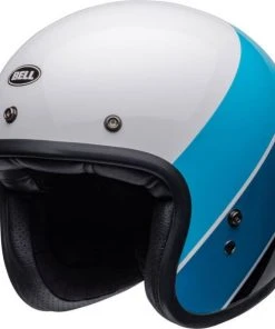 Bell Custom 500 Riff Gloss White/Blue Open-Face Helmet