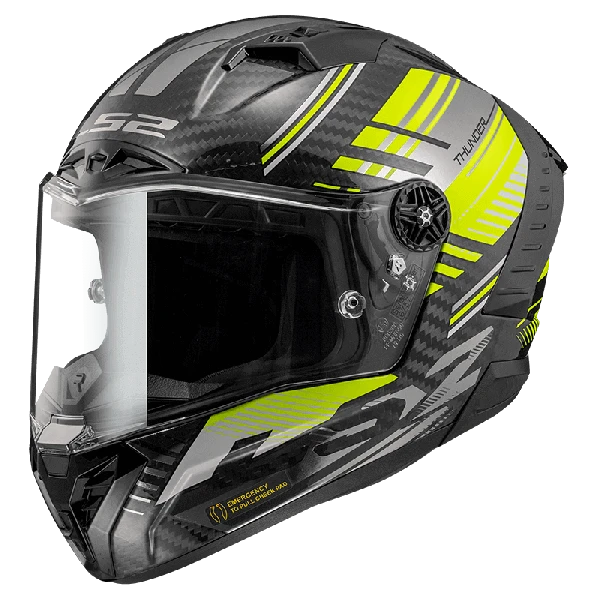 LS2 Thunder Carbon Volt Black HV Yellow 1 LS2 Thunder Carbon Volt Black HV Yellow