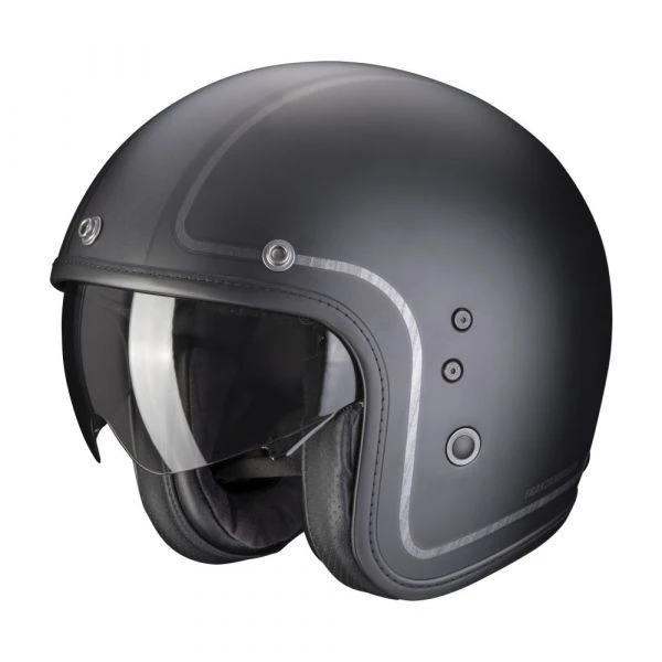 Scorpion Belfast Evo Retrol Matt Black-Silver 1 Scorpion Belfast Evo Retrol Matt Black-Silver