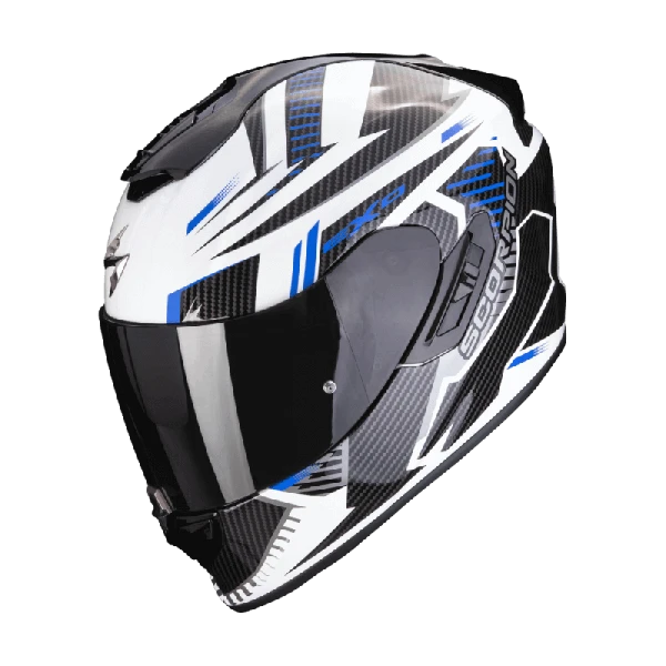 Scorpion EXO-1400 EVO AIR SHELL White-Blue 1 Scorpion EXO-1400 EVO AIR SHELL White-Blue