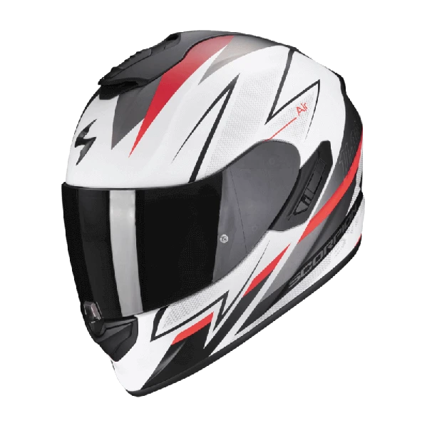 Scorpion EXO-1400 EVO AIR THELIOS Matt White-Red 1 Scorpion EXO-1400 EVO AIR THELIOS Matt White-Red
