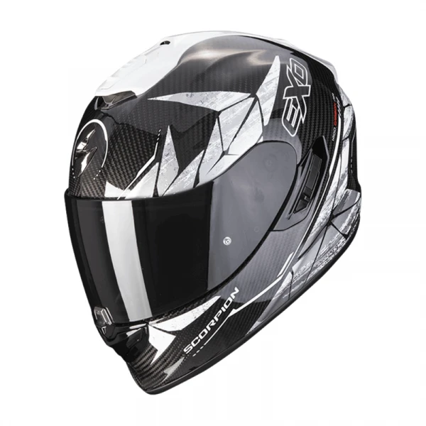 Scorpion EXO-1400 EVO CARBON AIR ARANEA Black-White 1 Scorpion EXO-1400 EVO CARBON AIR ARANEA Black-White