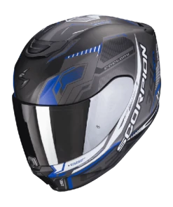 Scorpion EXO-391 HAUT Matt Black-Silver-Blue