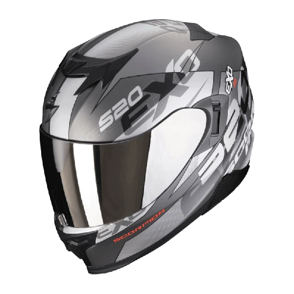 Scorpion EXO-520 EVO AIR COVER Matt Silver-Red 1 Scorpion EXO-520 EVO AIR COVER Matt Silver-Red