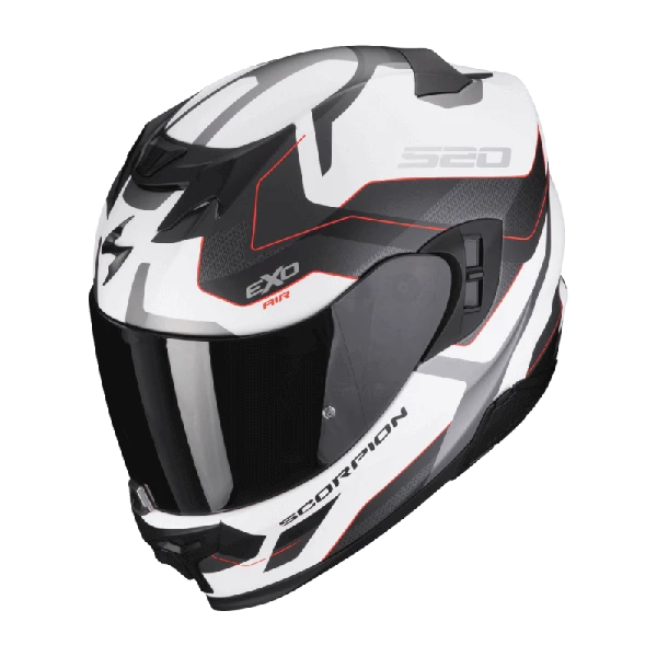 Scorpion EXO-520 EVO AIR ELAN Matt White-Silver-Red 1 Scorpion EXO-520 EVO AIR ELAN Matt White-Silver-Red